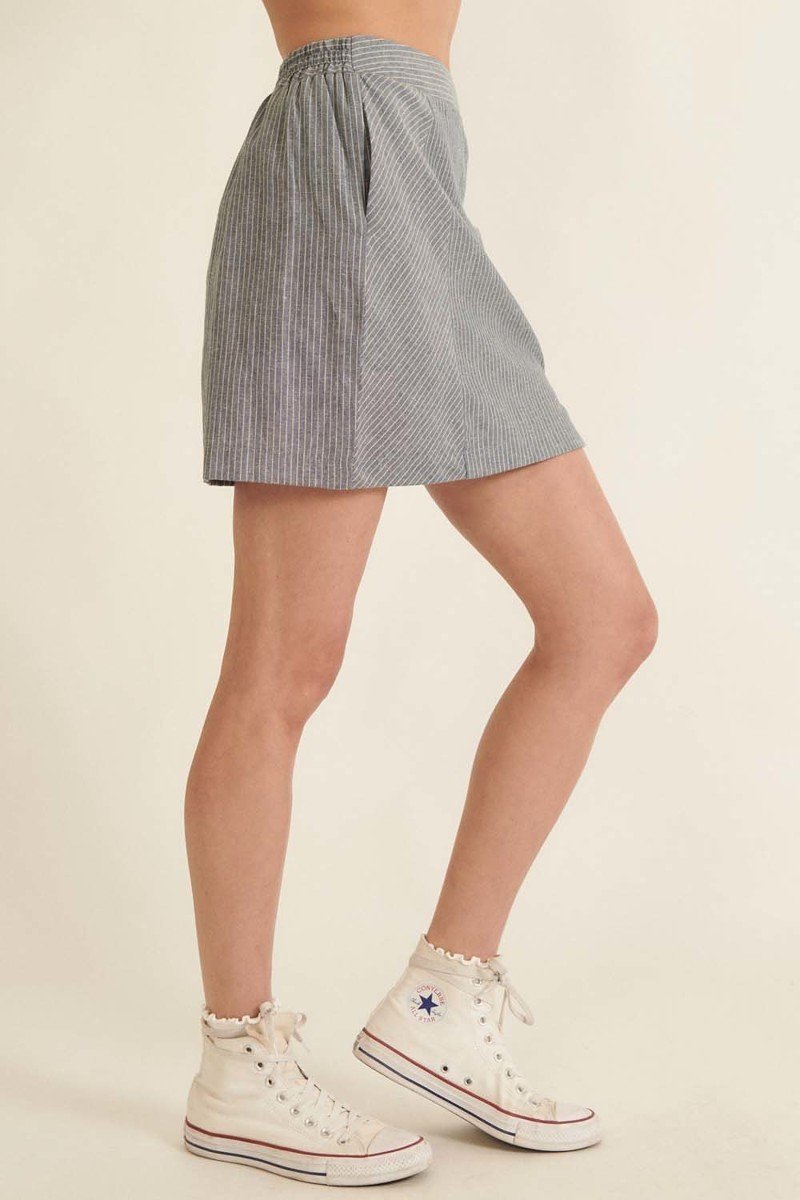 Light Grey Pinstripe Short Skirt